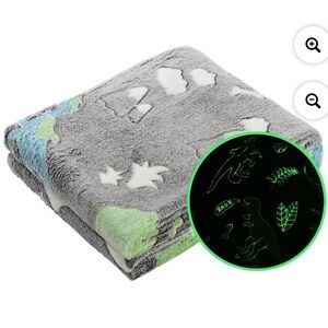 Soft & plush glow in the dark dinosaur blanket..50x60inches..(NWT)